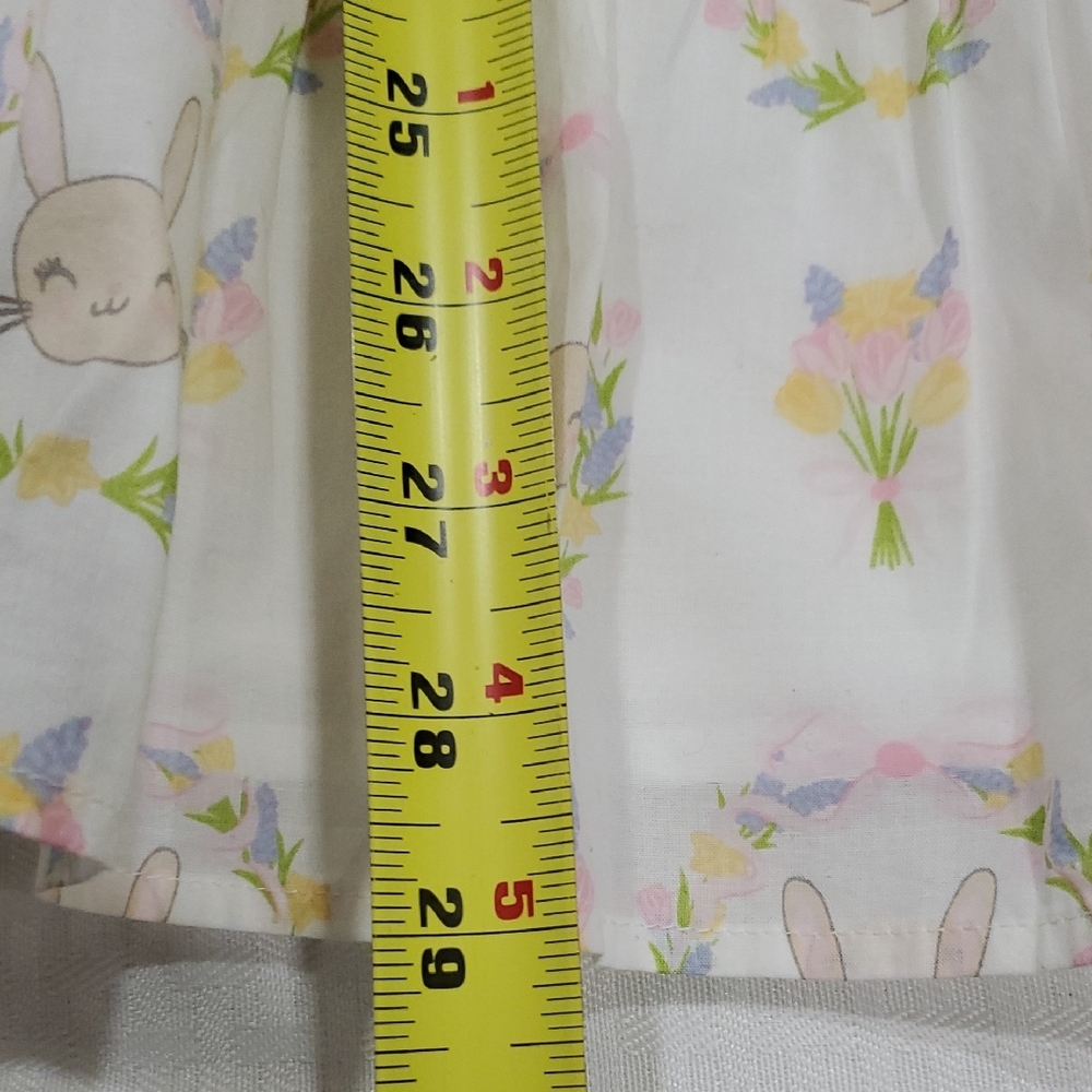 Place Girls Fit and Flare Bunny Casual Easter Dress with Flutter Sleeves Size 10 - Picture 5 of 14